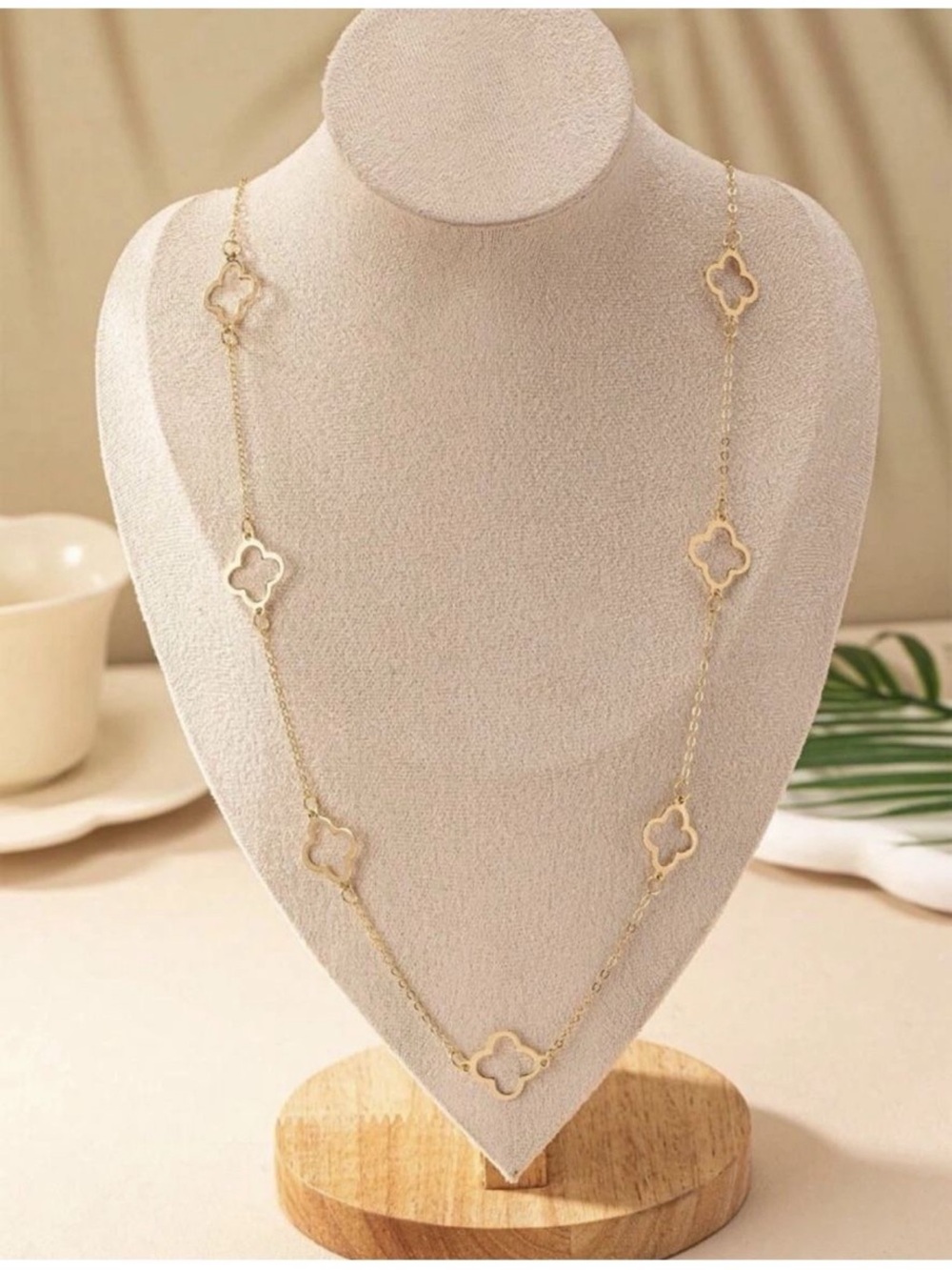 Kohl's Gold Clover Link Long Necklace